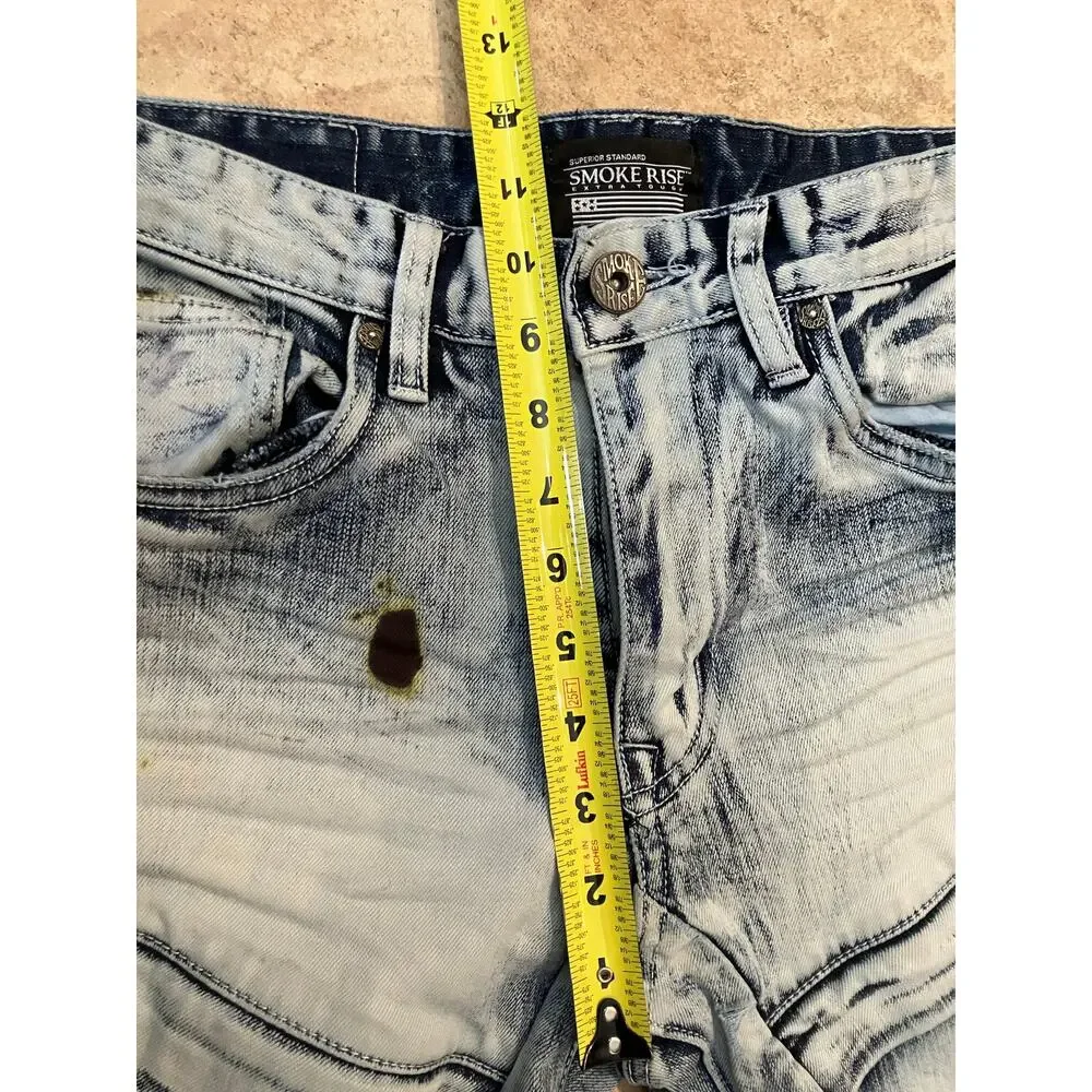 Smoke Rise Jeans Streetwear Grunge 30x32 Mens' Teen Distressed‎ Skater Moto